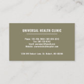 Carte De Visite White Black Aesthetic Dark Sage Green Fancy  (Dos)