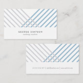 Carte De Visite White blue assemblée stripes modern simple card (Devant / Derrière)