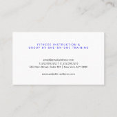 Carte De Visite White/Blue Professional Personal Trainer Minimal (Dos)