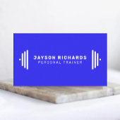 Carte De Visite White/Blue Professional Personal Trainer Minimal