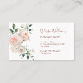 Carte De Visite White Blush Flowers Logo Initials (Dos)