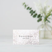 Carte De Visite White Bokeh Parties scintillant Moderne Mode & Bea (Debout devant)