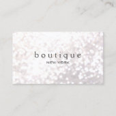 Carte De Visite White Bokeh Parties scintillant Moderne Mode & Bea (Devant)