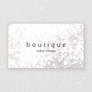 Carte De Visite White Bokeh Parties scintillant Moderne Mode & Bea