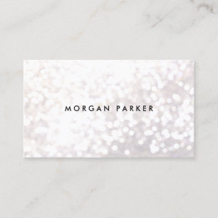 Carte De Visite White Bokeh Parties scintillant Salon