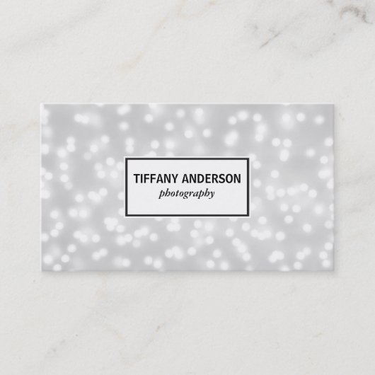 Carte De Visite White Bokeh White Panel (Devant)