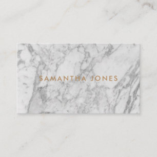Carte De Visite White Carrara Marble Gold Classic Personalised