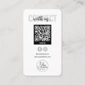 Carte De Visite White Connect Us Social Media QR Code Bu (Devant)