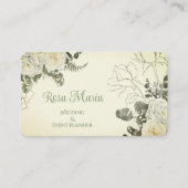 Carte De Visite White Feminine Watercolor Floral Event Planner (Devant)