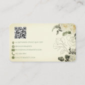 Carte De Visite White Feminine Watercolor Floral Event Planner (Dos)