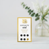 Carte De Visite White Gold Business Logo QR Code Loyalty Retro (Debout devant)