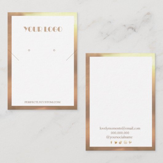 Carte De Visite White Gold Frame Modern necklace earrings (Devant / Derrière)