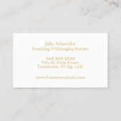 Carte De Visite White Gold Law Firm Classic (Dos)