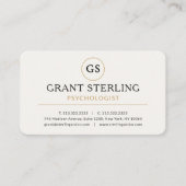 Carte De Visite White Gold Psychologist Luxury (Devant)