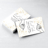Carte De Visite White & Gold Specks Hand Nail Salon