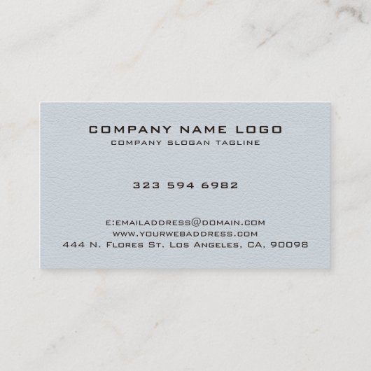 Carte De Visite White Leather Texture Custom Text (Dos)