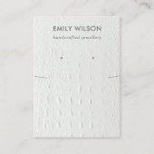 CARTE DE VISITE WHITE LEATHER TEXTURE NECKLACE EARRING DISPLAY (Devant)
