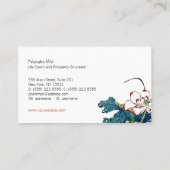 Carte De Visite White Lotus Flower Health, Wellness & Healing (Dos)