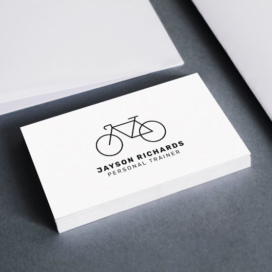 Carte De Visite White Minimal Personal Trainer Cycling Instruction