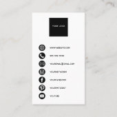 Carte De Visite White Minimalist Camera Photographer Business Card (Dos)
