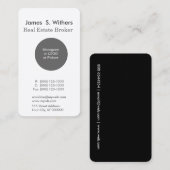 Carte De Visite White Modern Minimal Round Logo Professionnel (Devant / Derrière)