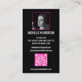 Carte De Visite White Modern Text 2 Photo QR Code Tattooist (Dos)