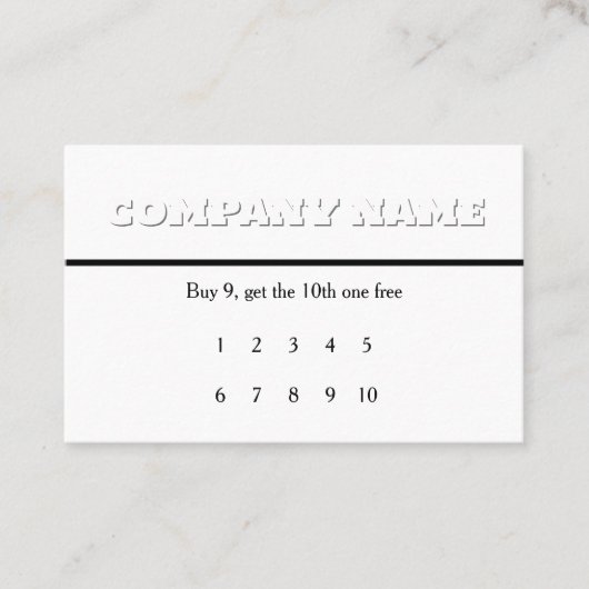 Carte De Visite White on White Generic Loyalty Rewards (Devant)