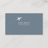 Carte De Visite White Plane Blue Travel Agent (Devant)