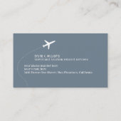 Carte De Visite White Plane Blue Travel Agent (Dos)