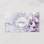 Carte De Visite White Purple Calla Flower Logo (Devant)