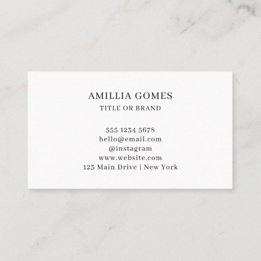 Carte De Visite White QR Code | Modern Minimal Custom Contact  (Dos)