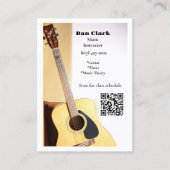 Carte De Visite White QR Code Music Enseignant Guitare acoustique (Devant)