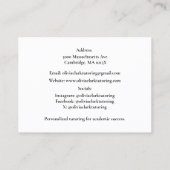 Carte De Visite White QR Code Tutor Teacher Globe & Book Classroom (Dos)