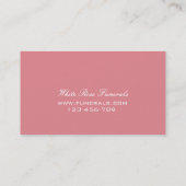 Carte De Visite White Rose design services funéraires entreprise (Dos)