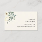 Carte De Visite White roses elegant  (Dos)