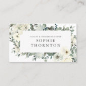 Carte De Visite White roses elegant  (Devant)