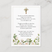Carte De Visite White Roses Memorial Photo Prayer Card (Dos)