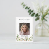 Carte De Visite White Roses Memorial Photo Prayer Card (Debout devant)