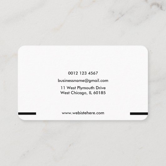 Carte De Visite White Simple and Beautiful Business design (Dos)