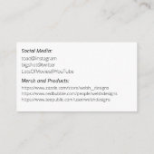 Carte De Visite White Social introduction calling card-tractor (Dos)