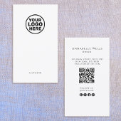 Carte De Visite White Social Media QR Code Ajouter un logo