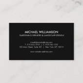 Carte De Visite White Spade Green Feuilles Services de jardinage (Dos)