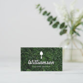 Carte De Visite White Spade Green Feuilles Services de jardinage (Debout devant)