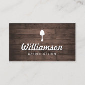 Carte De Visite White Spade Rustic Wood Gardens Services (Devant)