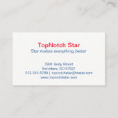 Carte De Visite White Star Elegant personnalisable (Dos)