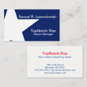 Carte De Visite White Star Elegant personnalisable (Devant / Derrière)