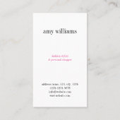 Carte De Visite White swan illustration beauty stylish card chic (Dos)