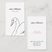 Carte De Visite White swan illustration beauty stylish card chic (Devant / Derrière)