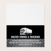Carte De Visite White Trucking Logo | Steel Trim | Logistics  (Extérieur déplié)