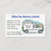 Carte De Visite White Van Man avec nom sur Company Van (Devant)